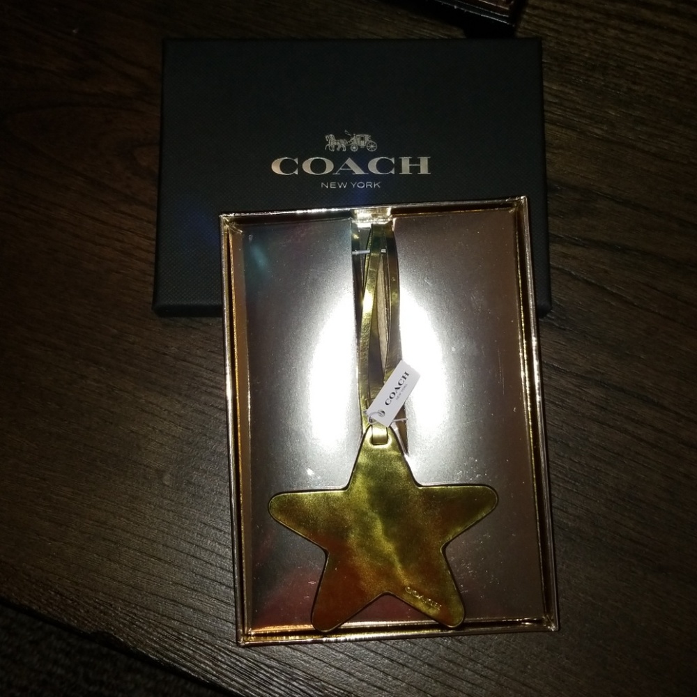 New Coach Gold Star Purse Charm